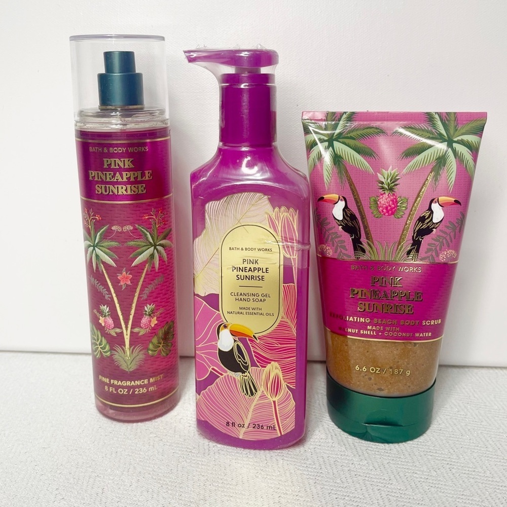 Bath & Body Works Pink Pineapple Sunrise Gift Set NWT